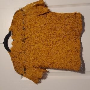 Zara Lace TShirt with Zip Back Detail